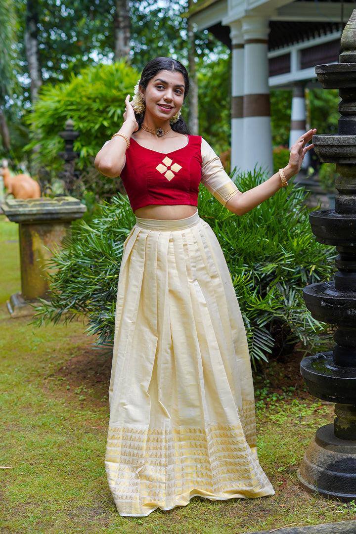 Archana Top & Skirt Red (ONMKUL)