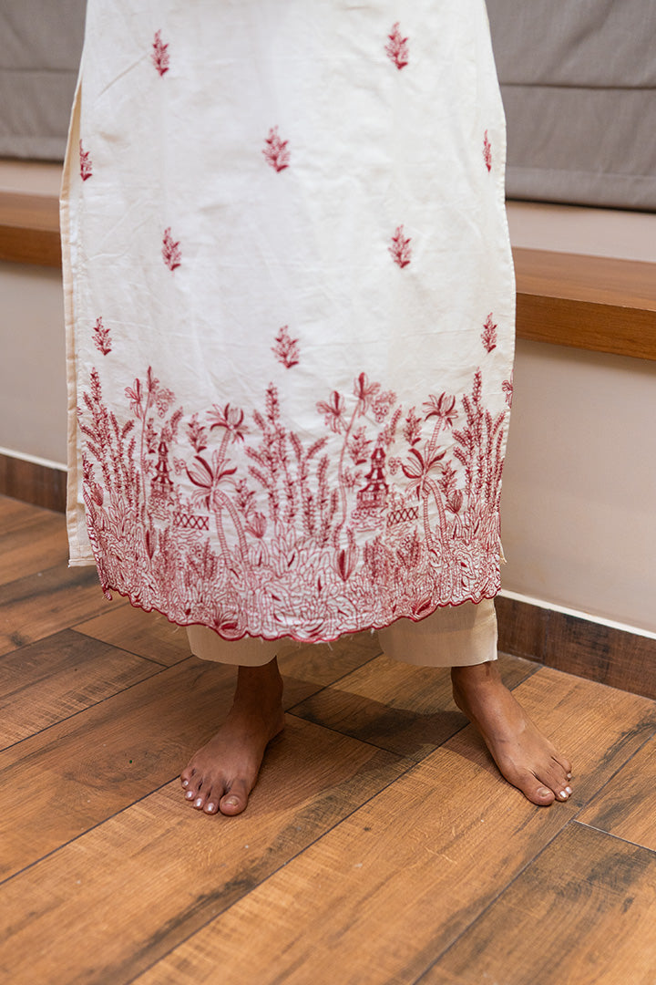 Padmam Red- Top,Bottom & Dupatta (ONMKD001)
