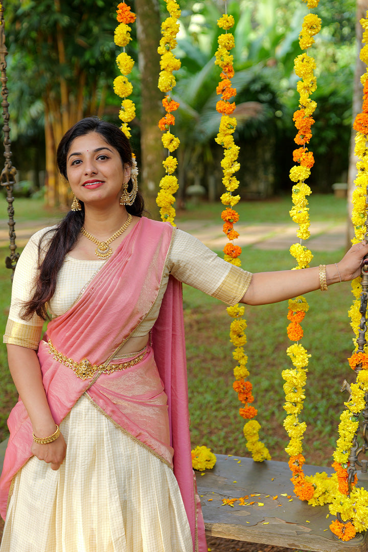Varnam Top, Skirt & Dupatta Pink (ONMKUL)