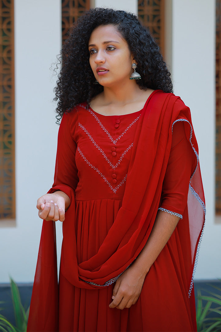 Scarlet(with dupatta)