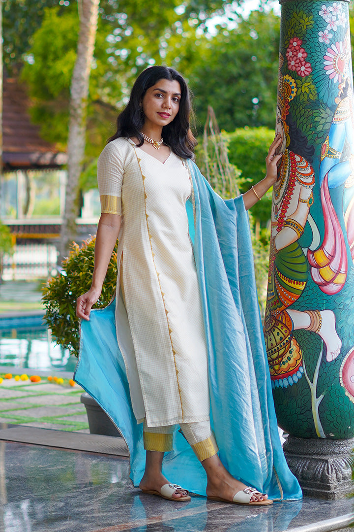 Elanji Blue-Top, bottom & Dupatta (ONMKUL)