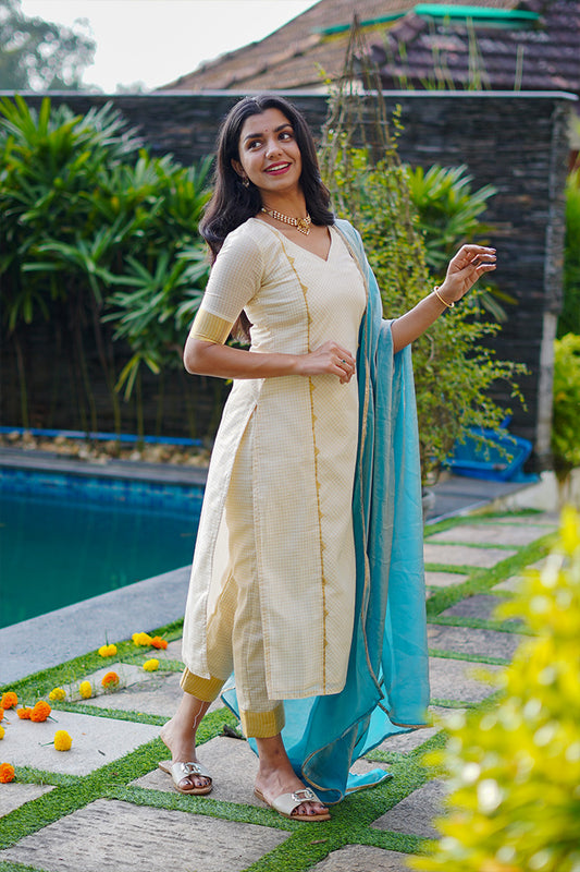 Elanji Blue-Top, bottom & Dupatta (ONMKUL)