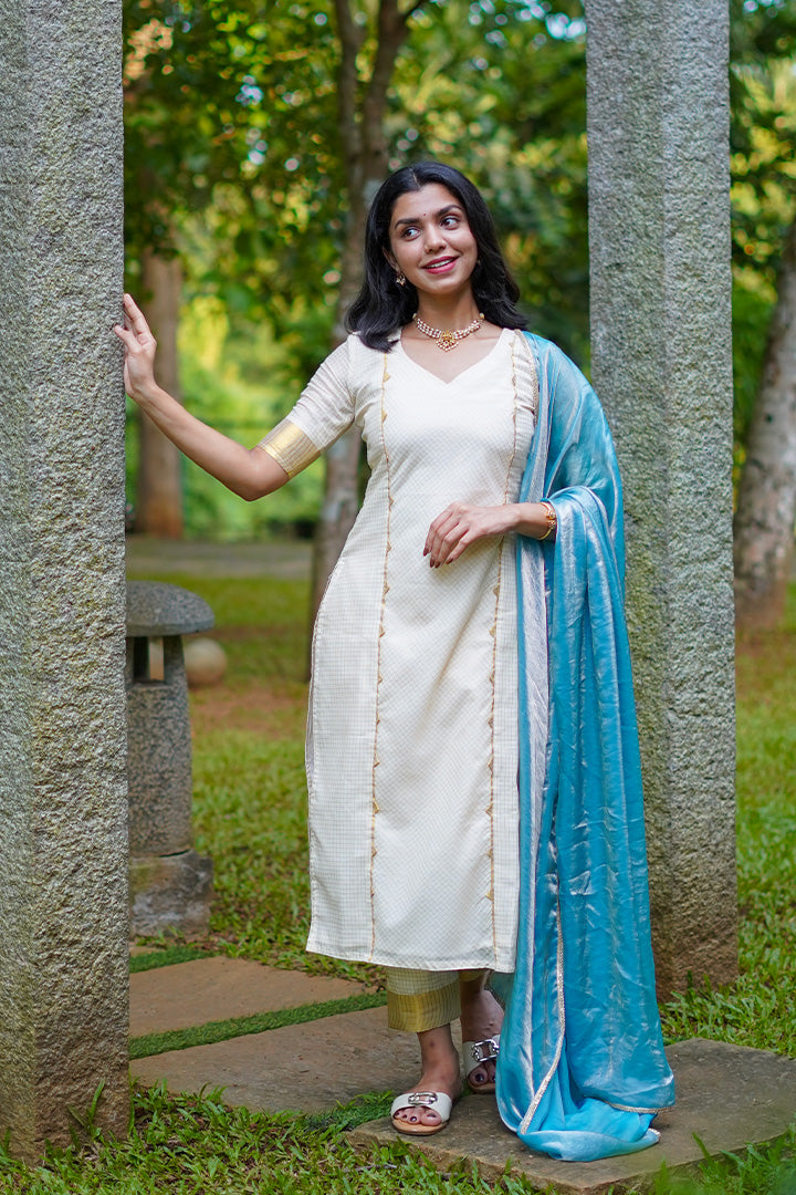 Elanji Blue-Top, bottom & Dupatta (ONMKUL)