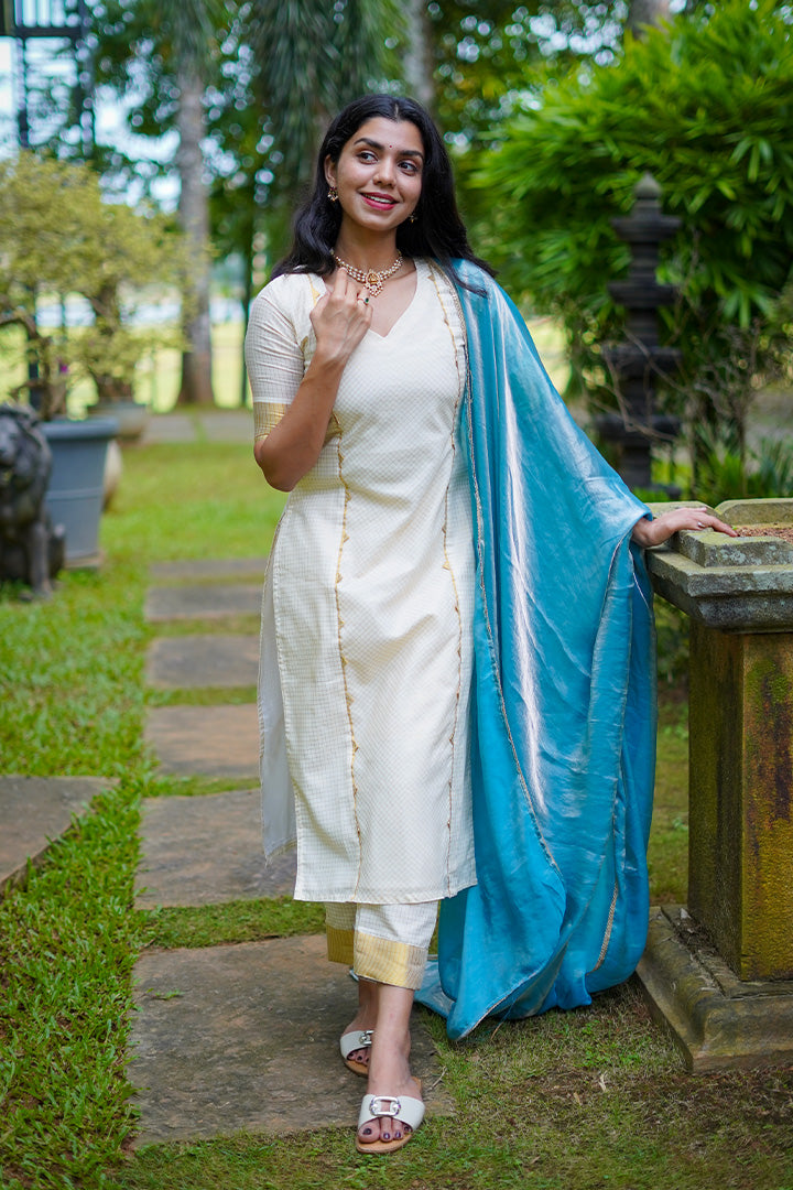 Elanji Blue-Top, bottom & Dupatta (ONMKUL)