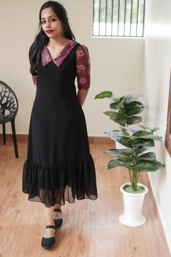 Update more than 159 black georgette dress