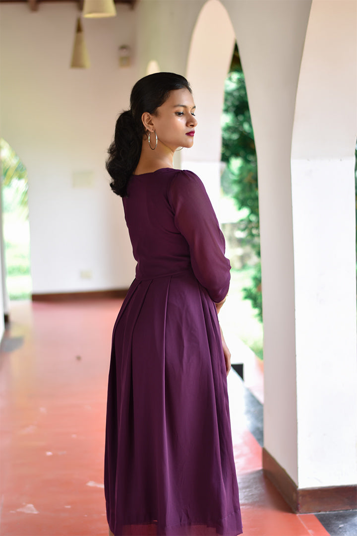 Buy Grape Wine Anarkali Dress at Rs 2400 online from Bullionknot Long  Dresses  BK342N